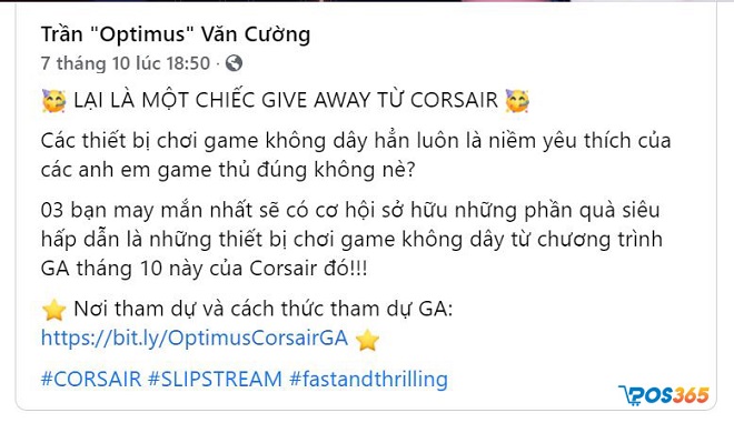 Hashtag thương hiệu kết hợp với qu&agrave; tặng
