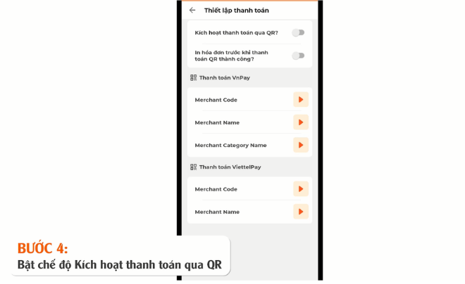 K&iacute;ch hoạt thanh to&aacute;n qua QR