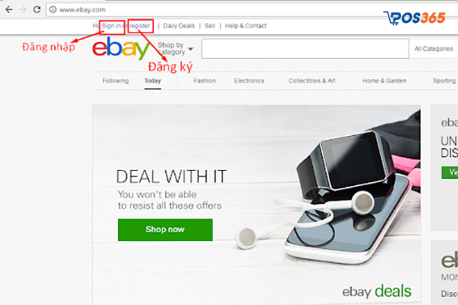 Đăng k&yacute; t&agrave;i khoản tr&ecirc;n Ebay của người b&aacute;n