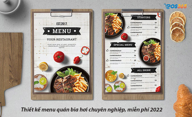 Mẫu Thiết kế menu quán bia hơi đẹp, tối ưu doanh thu