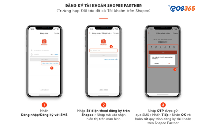 Đăng k&yacute; qua ứng dụng Shopee Partner