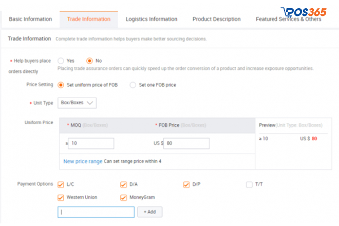 C&aacute;ch đăng sản phẩm l&ecirc;n Alibaba