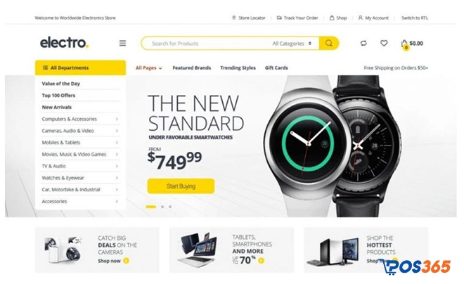 Mẫu Website b&aacute;n h&agrave;ng điện tử chuy&ecirc;n nghiệp