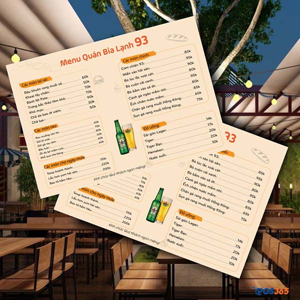 mẫu thiết kế menu qu&aacute;n ăn vặt ấn tượng