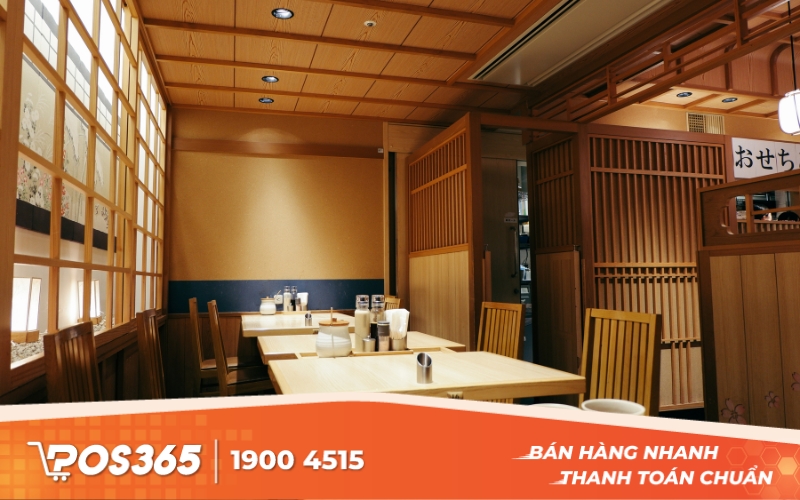Thiết kế nh&agrave; h&agrave;ng buffet b&igrave;nh d&acirc;n kiểu Nhật Bản