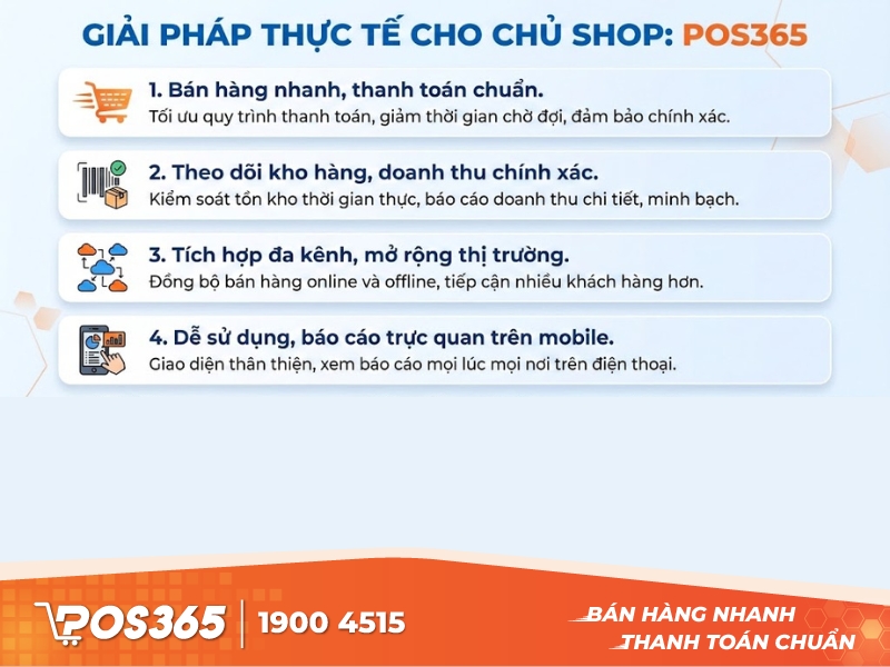 Giải pháp thực tế cho chủ shop: Phần mềm quản lý bán hàng POS365