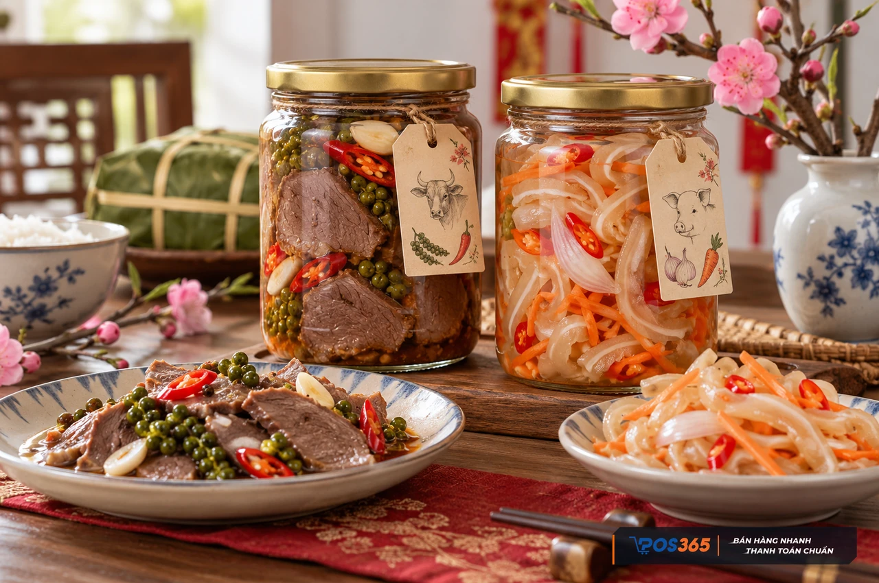Bắp bò ngâm mắm và đồ chua ngày Tết