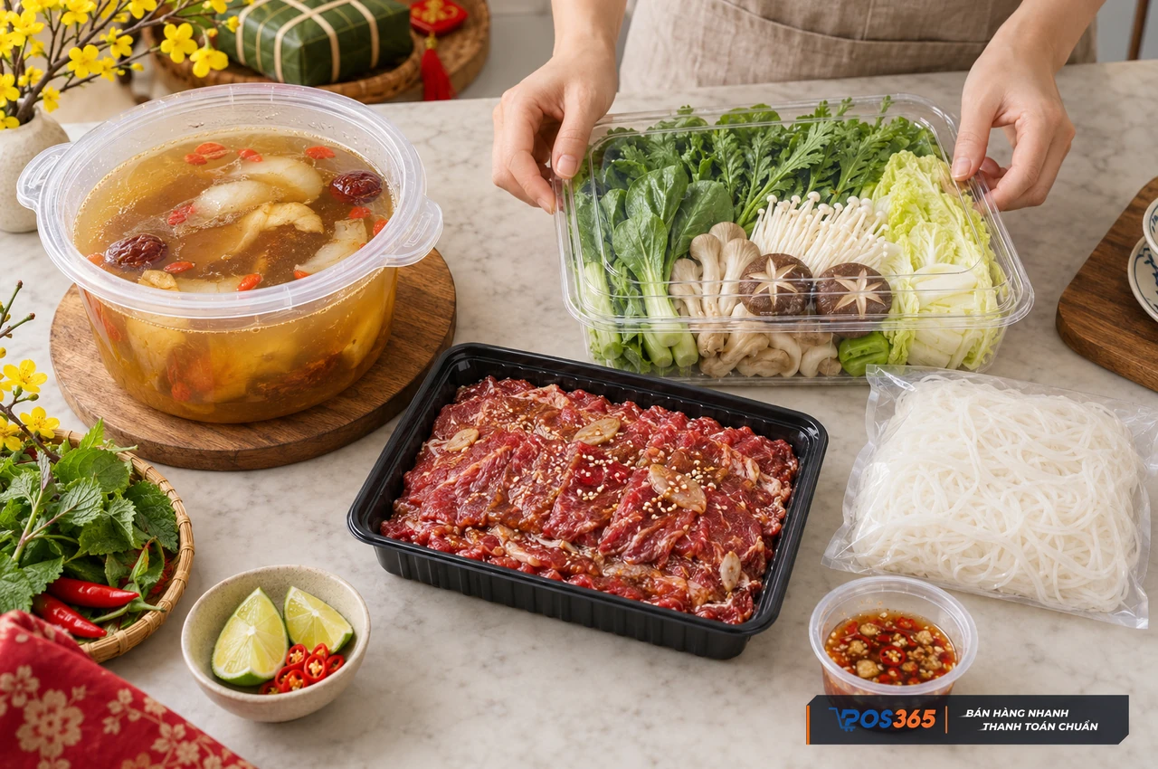 Set lẩu Tết đóng gói tiện lợi