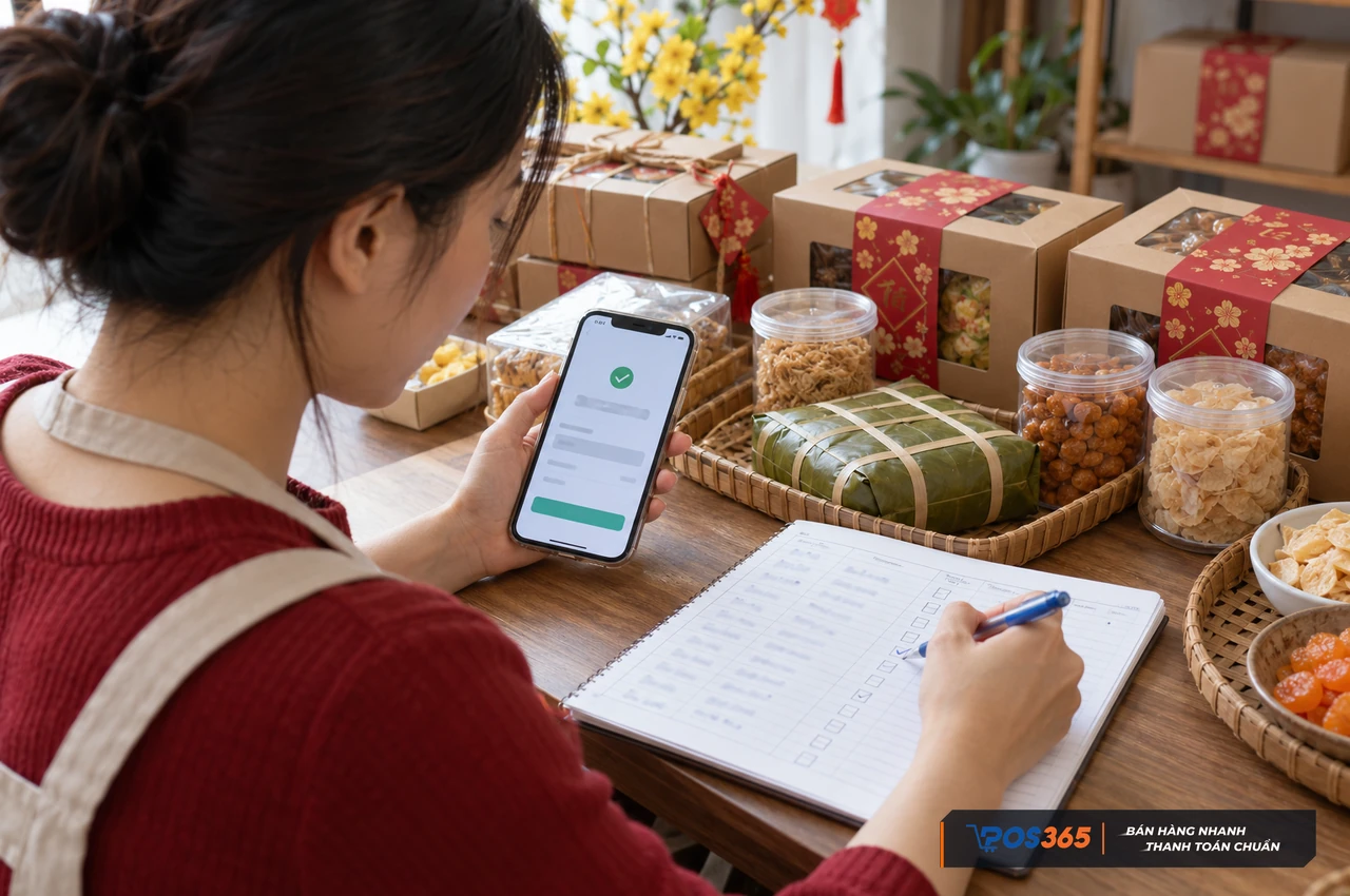 Thu cọc đơn đặt trước món ăn ngày Tết