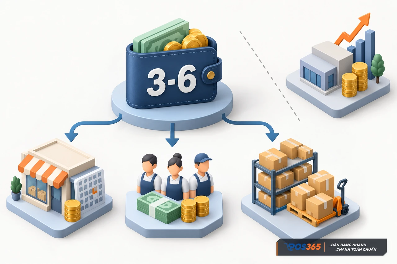 Dự phòng vốn lưu động cho ba đến sáu tháng