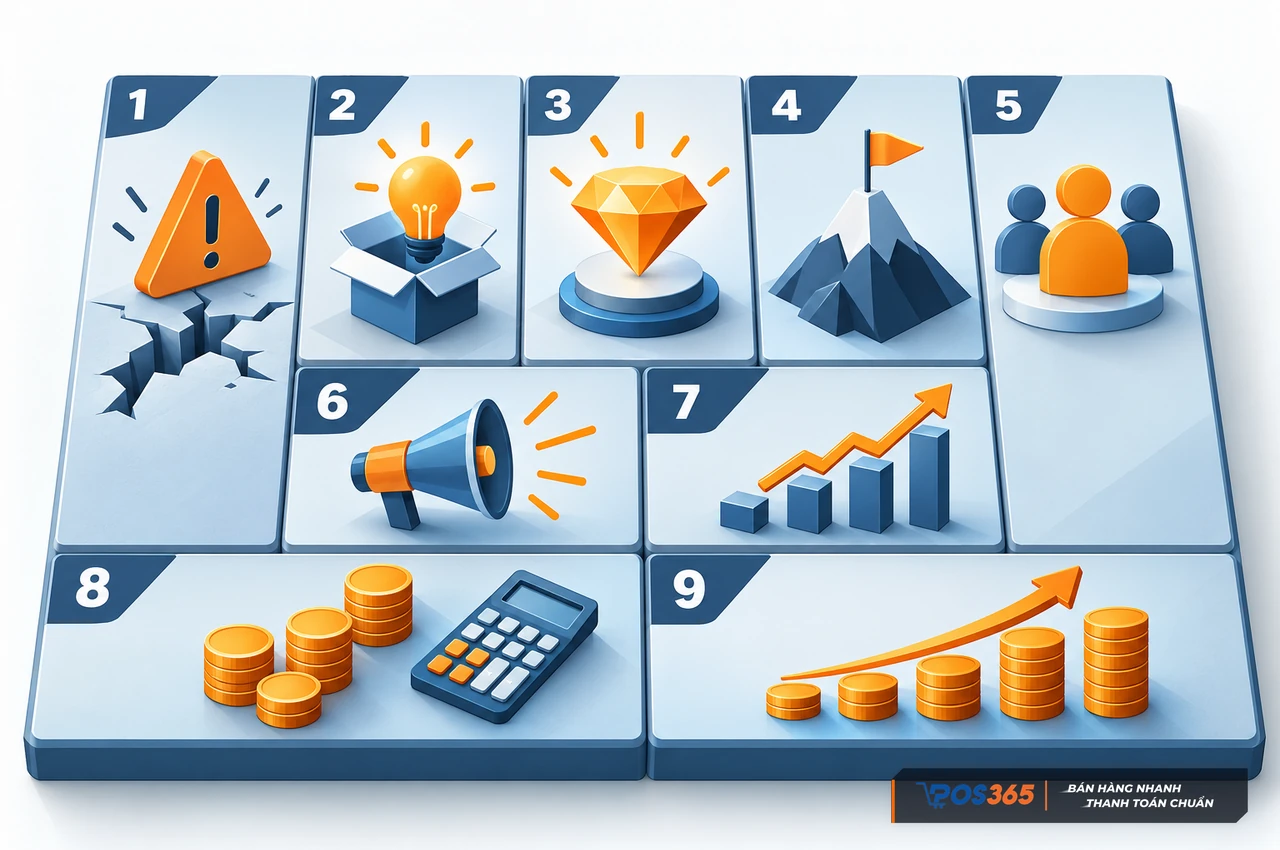 Mô hình Lean Canvas chín ô tinh gọn