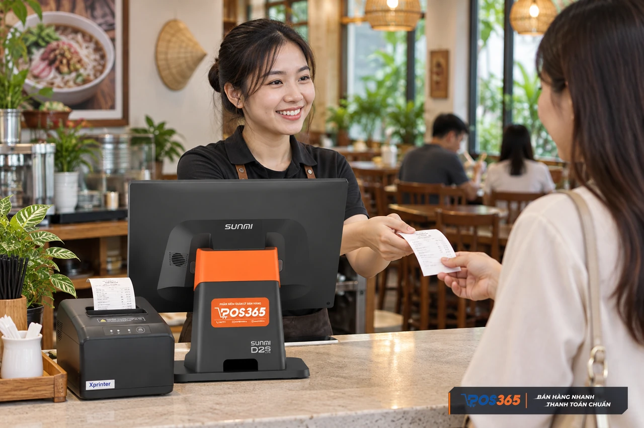 Kết hợp bán hàng và in phiếu tại quầy