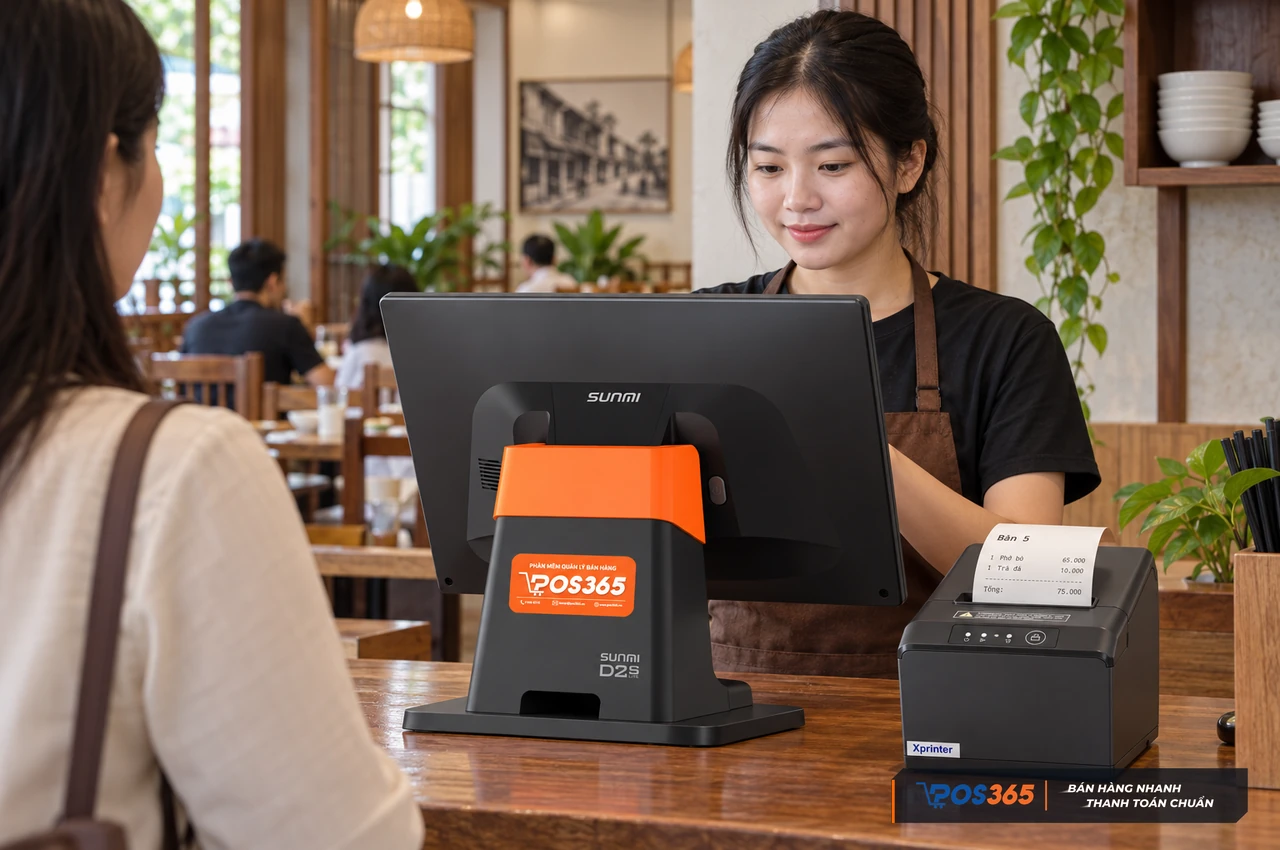 Thiết bị tính tiền tại quầy nhà hàng