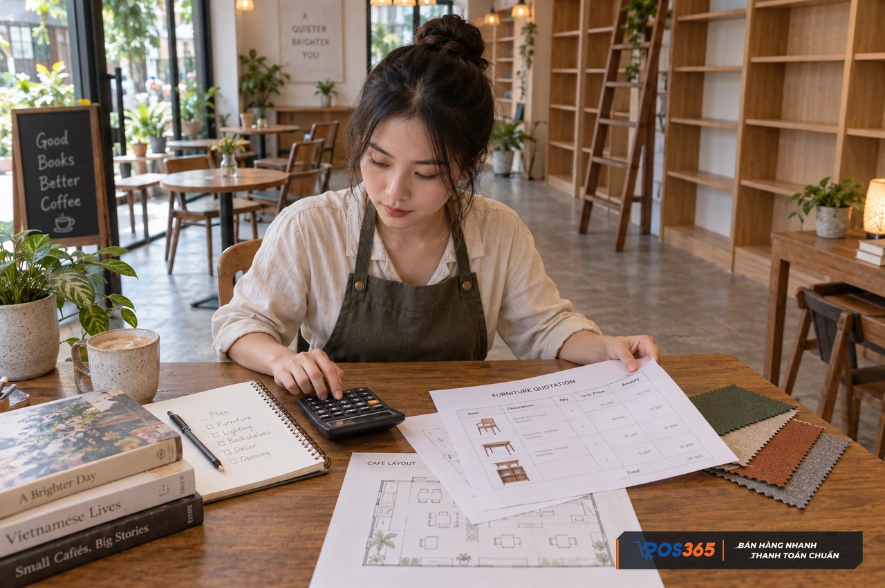 Lập dự toán đầu tư quán cafe sách