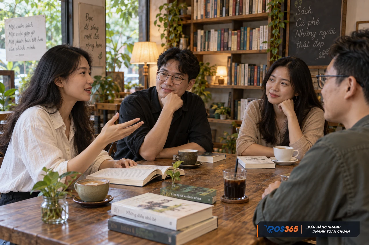 Sinh hoạt câu lạc bộ đọc sách tại quán cafe