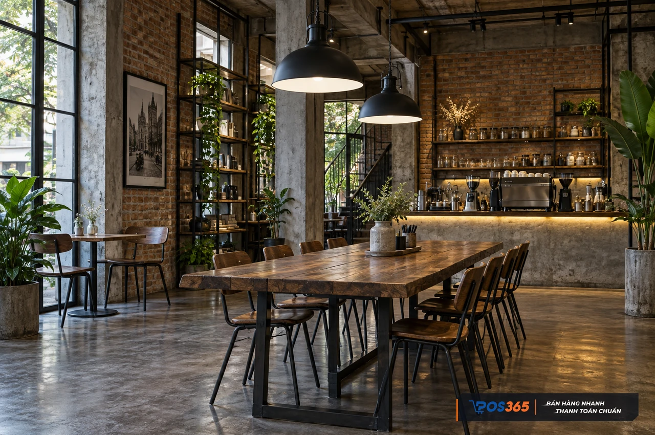 Đ&egrave;n chao nh&ocirc;m cho qu&aacute;n cafe phong c&aacute;ch c&ocirc;ng nghiệp