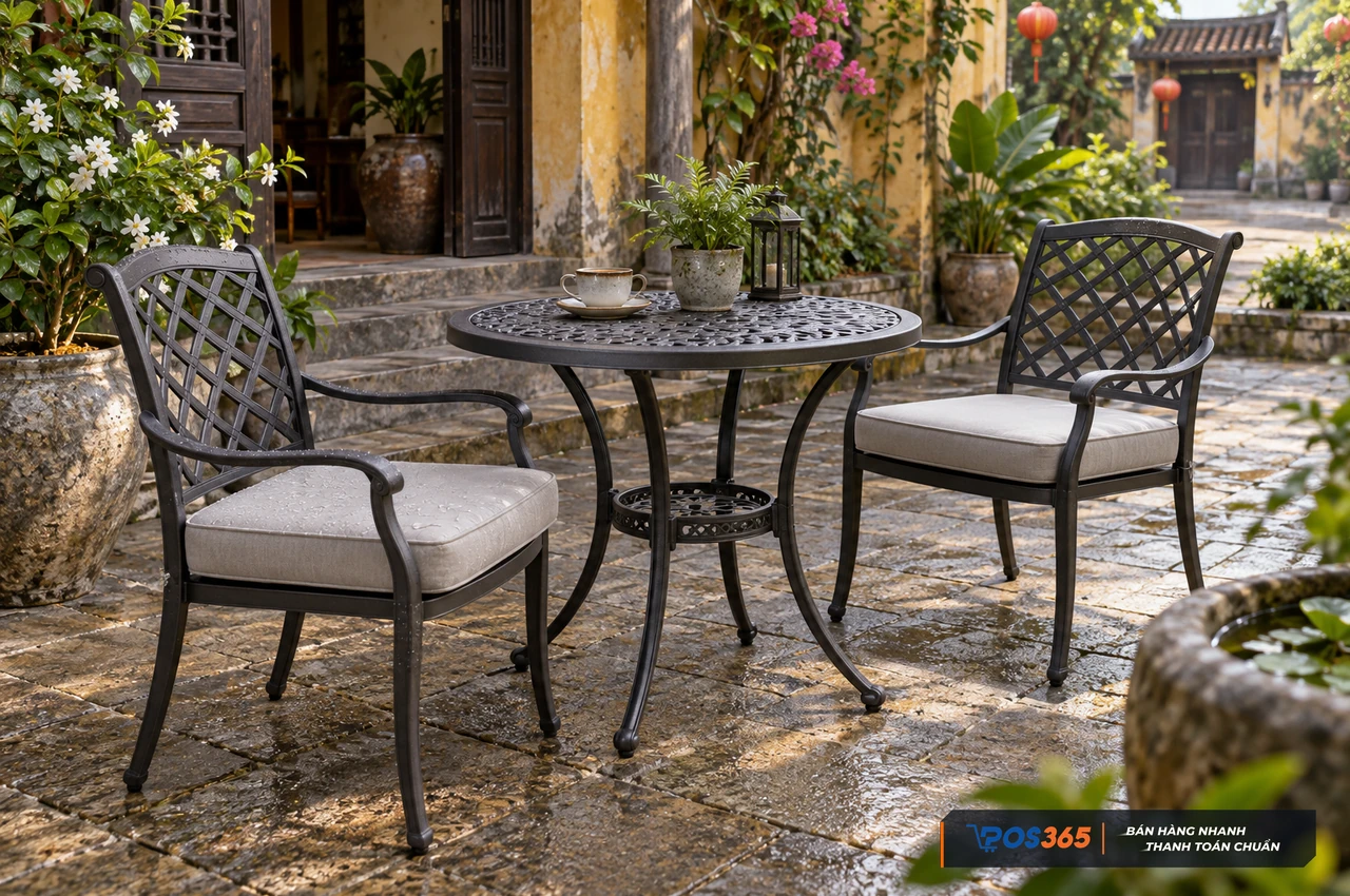 Bàn ghế ngoài trời bền đẹp cho quán cafe