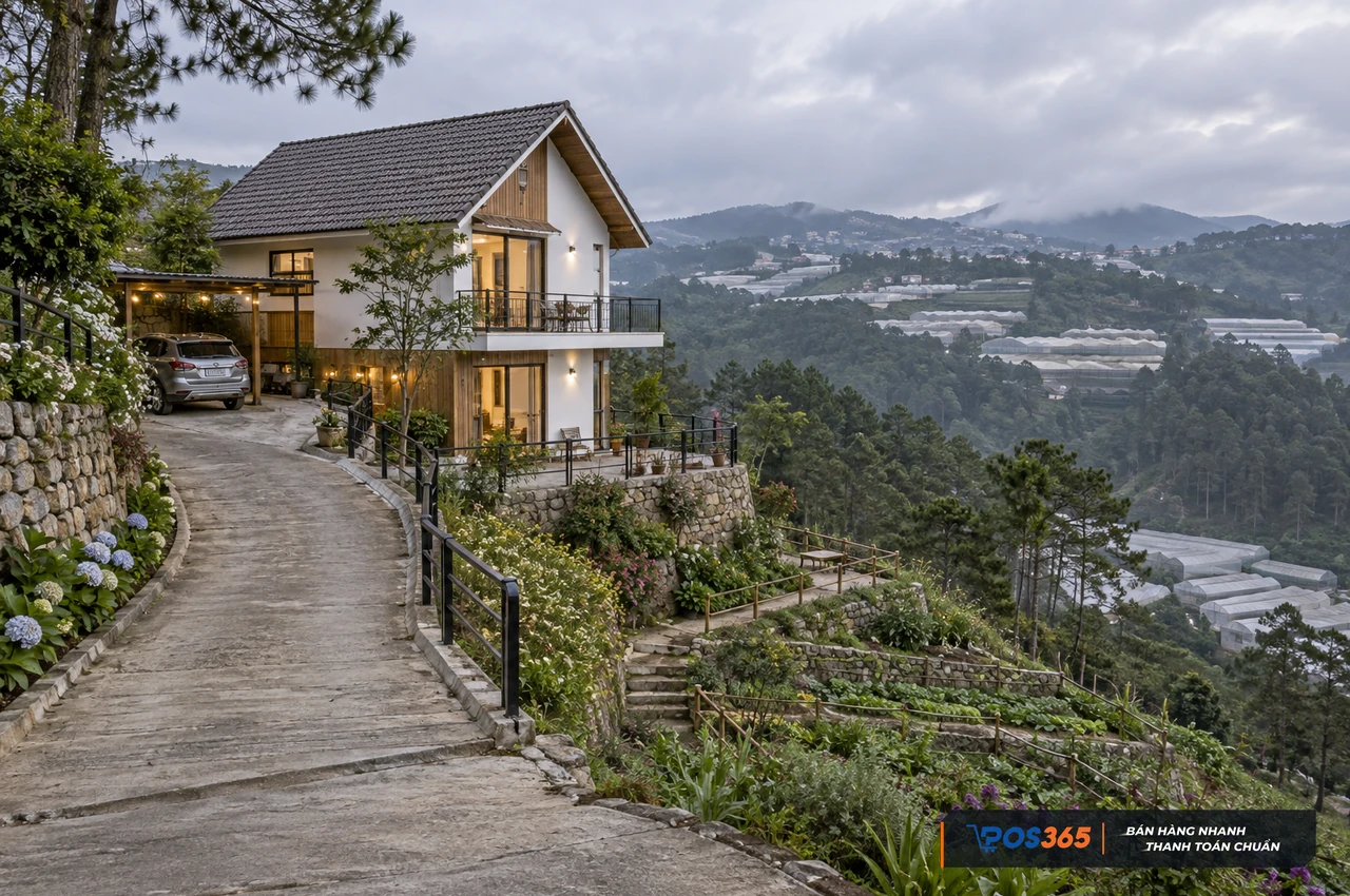 Homestay tr&ecirc;n sườn đồi nh&igrave;n thung lũng Đ&agrave; Lạt