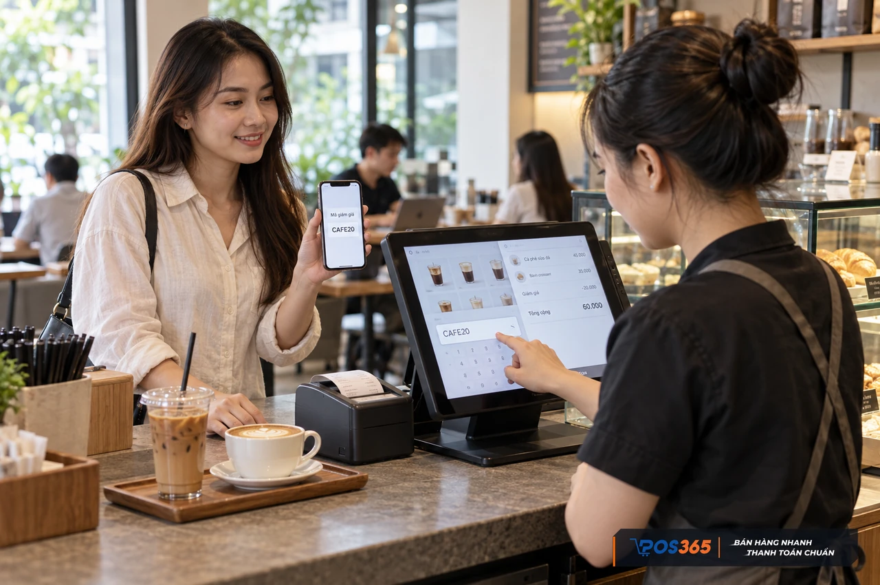 Ghi nhận mã ưu đãi của bài đăng tại quầy