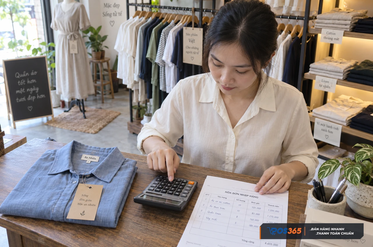 Đối chiếu giá nhập và giá bán áo sơ mi