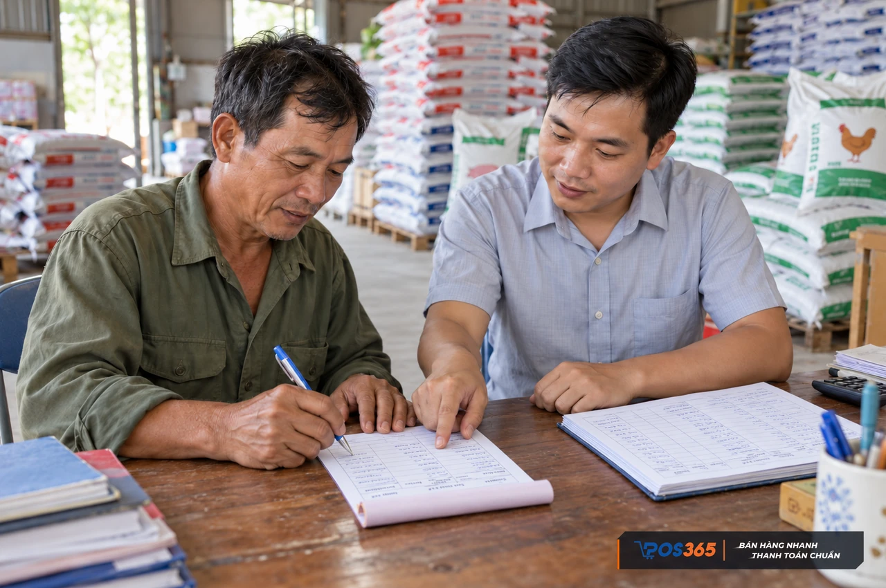 Đối chiếu công nợ và hạn thanh toán tiền cám
