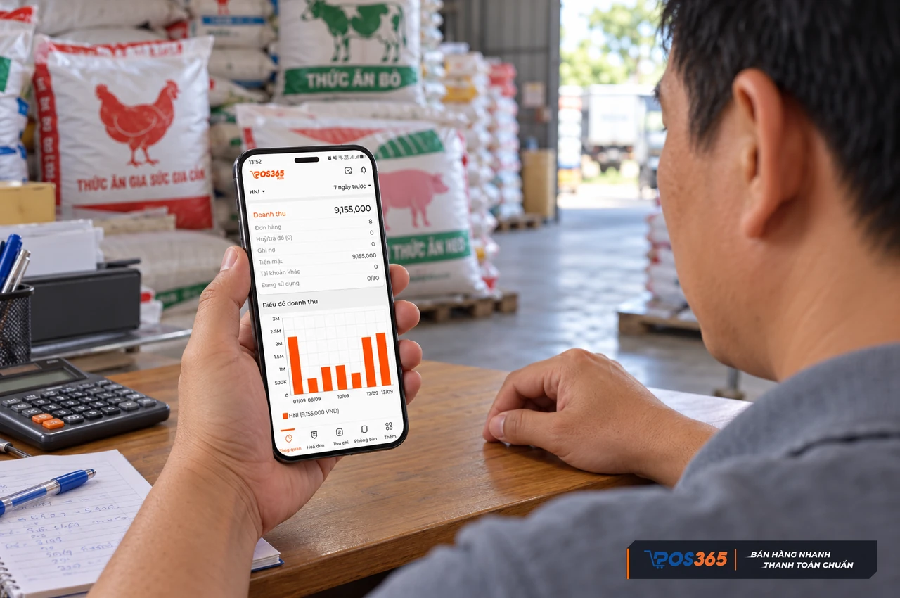 Theo dõi hoạt động đại lý cám trên POS365 BOSS