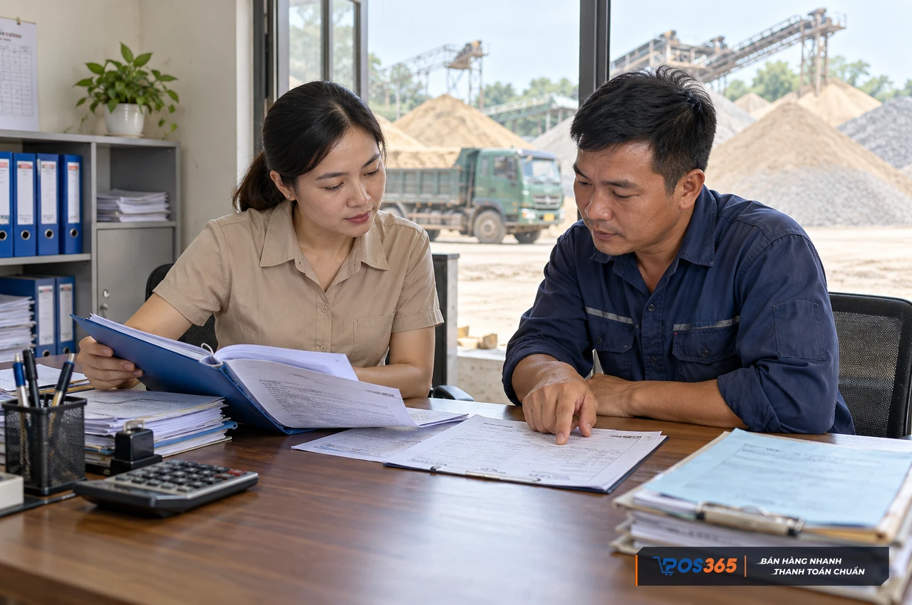 Đối chiếu chứng từ nguồn gốc cát