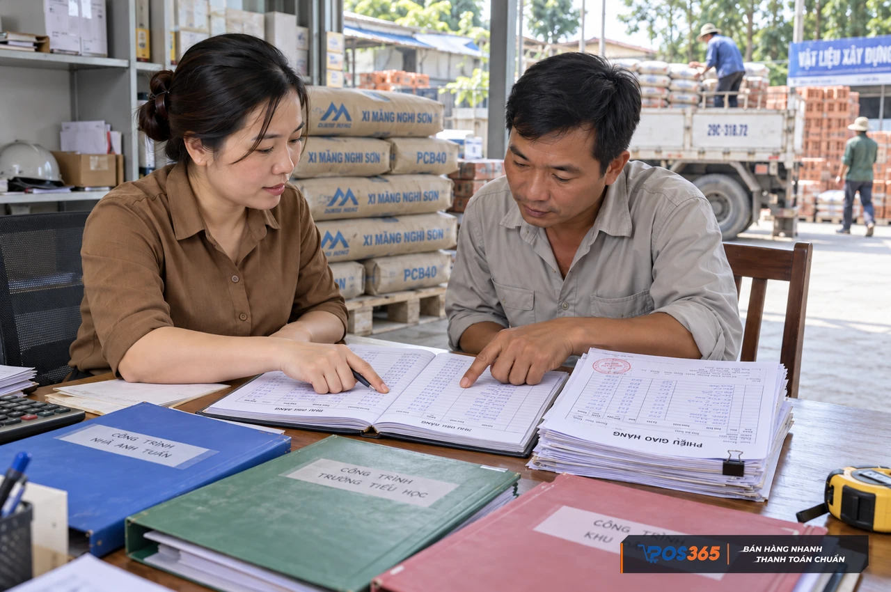 Đối chiếu công nợ theo công trình