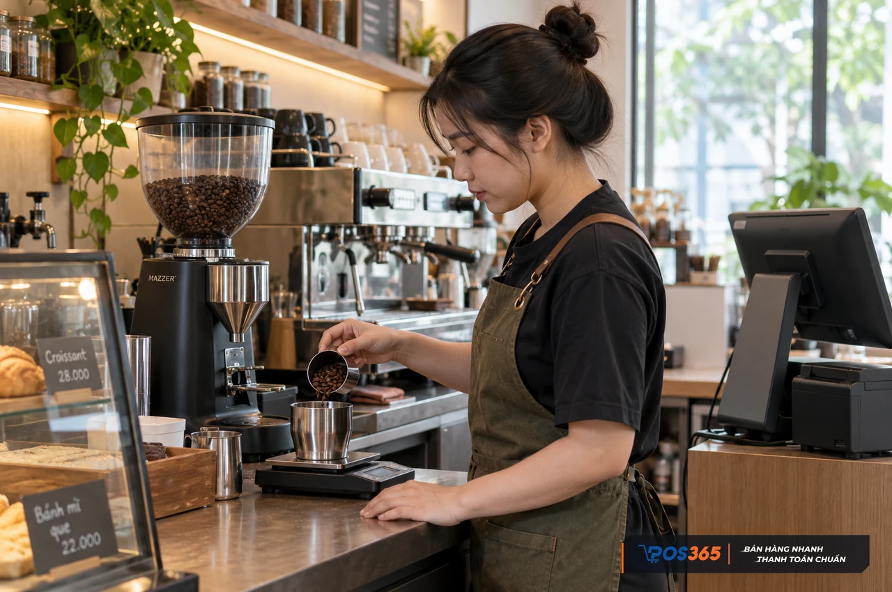 Định lượng nguy&ecirc;n liệu để kiểm so&aacute;t gi&aacute; vốn cafe