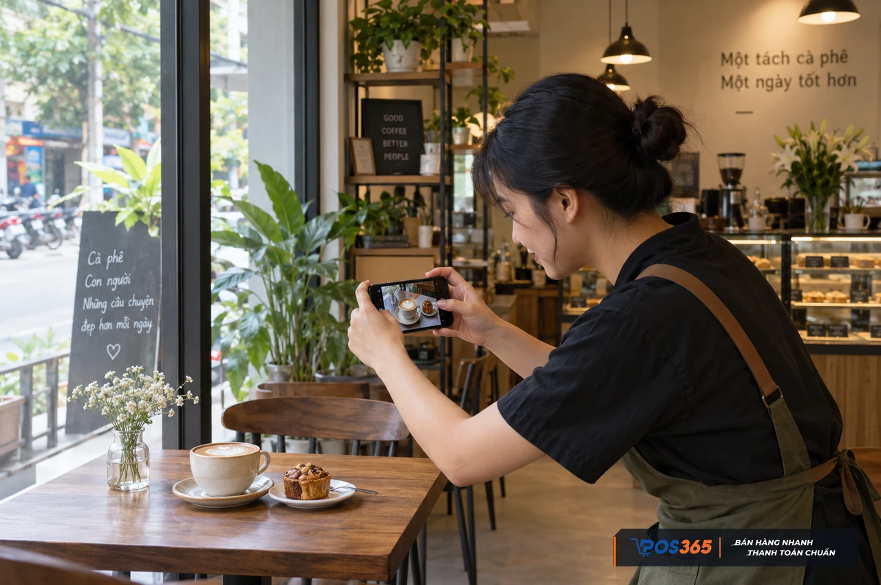Chụp ảnh đồ uống quảng bá khai trương quán cafe