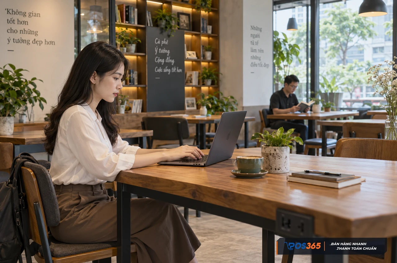 Mô hình cafe hiện đại phục vụ khách văn phòng