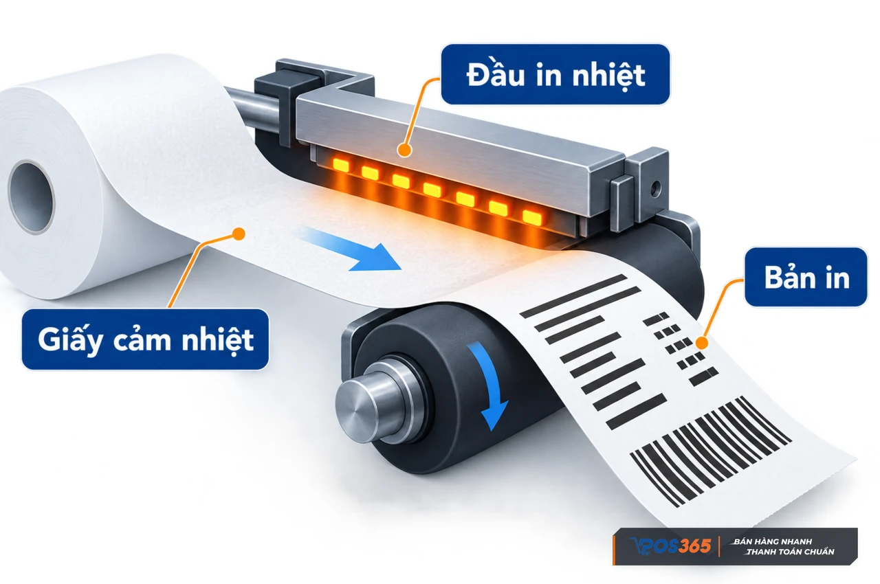Nguy&ecirc;n l&yacute; hoạt động của m&aacute;y in nhiệt trực tiếp