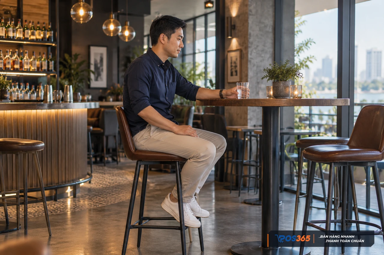 Chiều cao bàn ghế bar tạo tư thế ngồi thoải mái