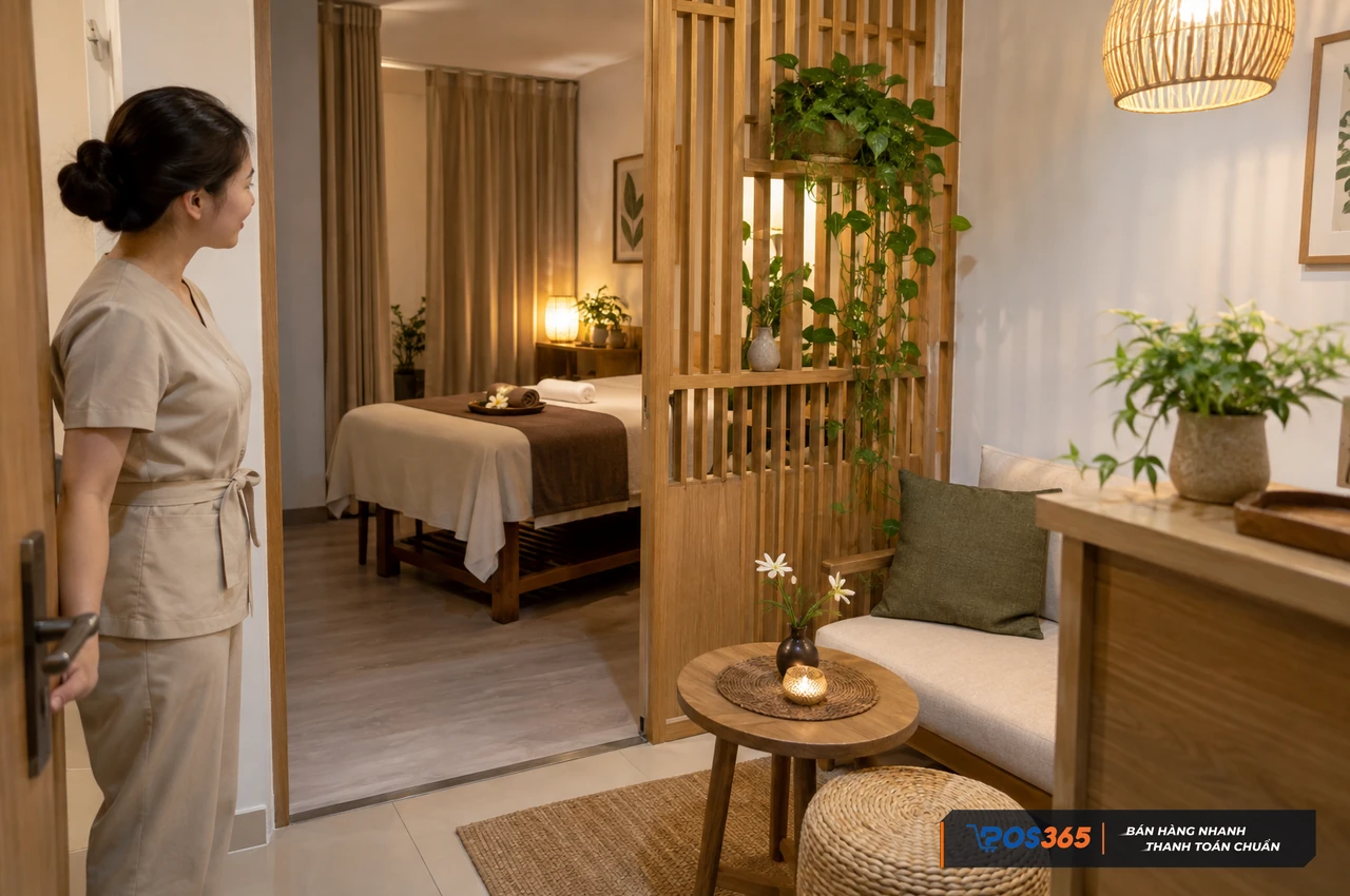 Thiết kế và phân tách không gian spa riêng tư, ấm cúng