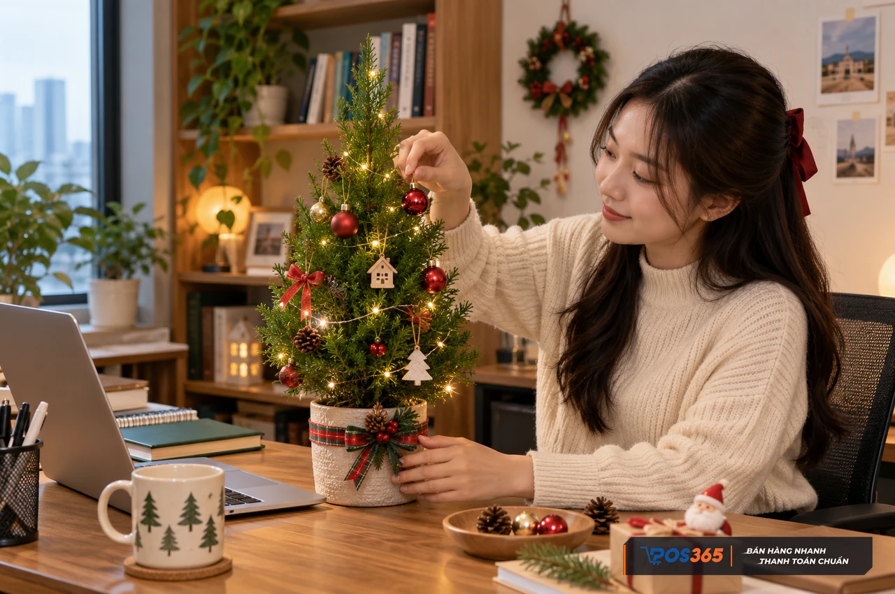 Đồ decor Noel mini cho kh&ocirc;ng gian nhỏ