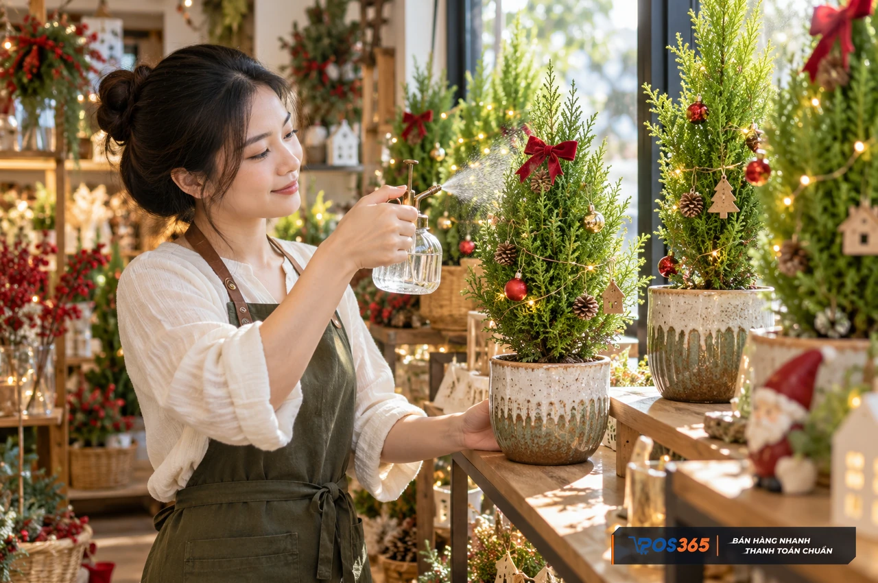 Kinh doanh c&acirc;y th&ocirc;ng mini để b&agrave;n