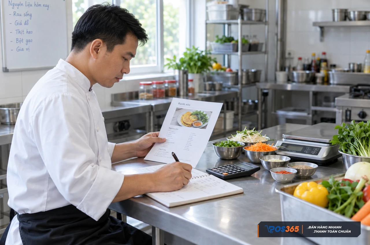 Tính chi phí nguyên liệu trước khi thiết kế menu