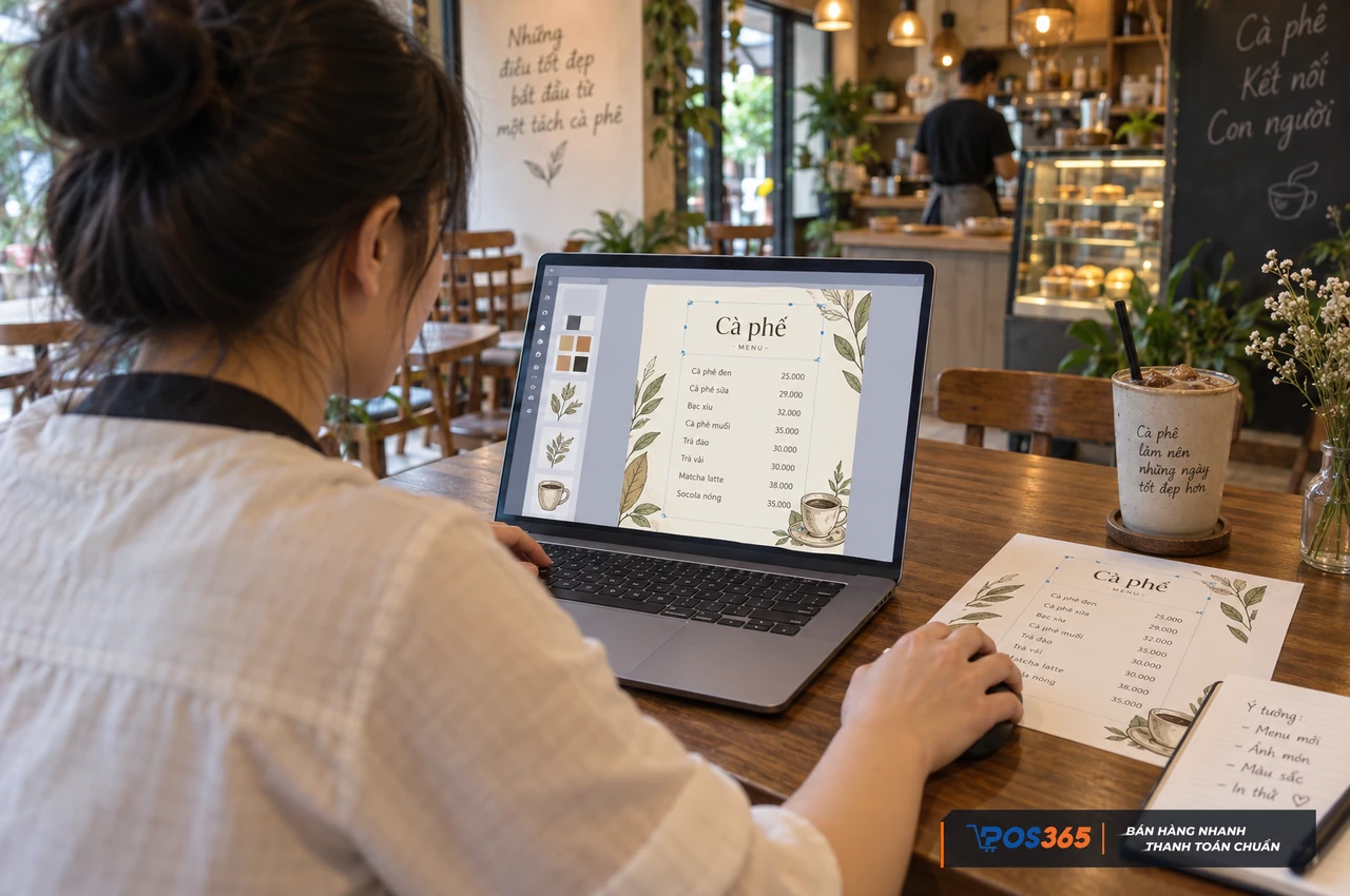 Thiết kế menu cafe bằng công cụ trực tuyến