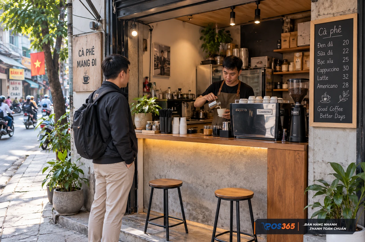 Qu&aacute;n cafe take away nhỏ gọn cho vốn 100 triệu