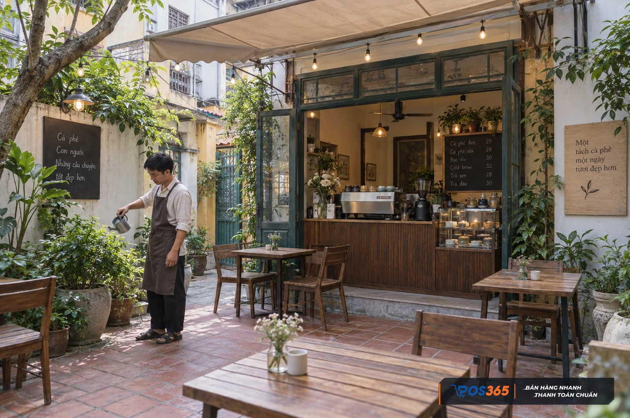 Tận dụng s&acirc;n nh&agrave; để mở qu&aacute;n cafe nhỏ