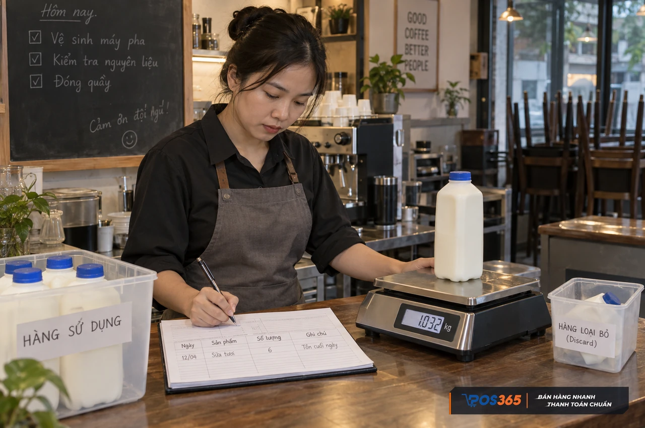 Kiểm soát hao hụt nguyên liệu tại quầy