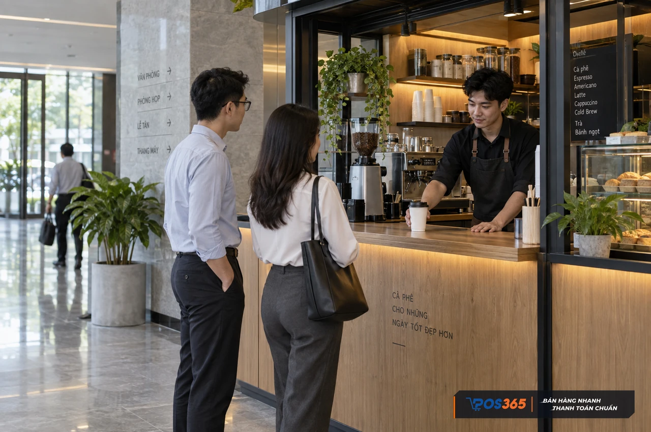 Mô hình kiosk cafe tối ưu vốn đầu tư