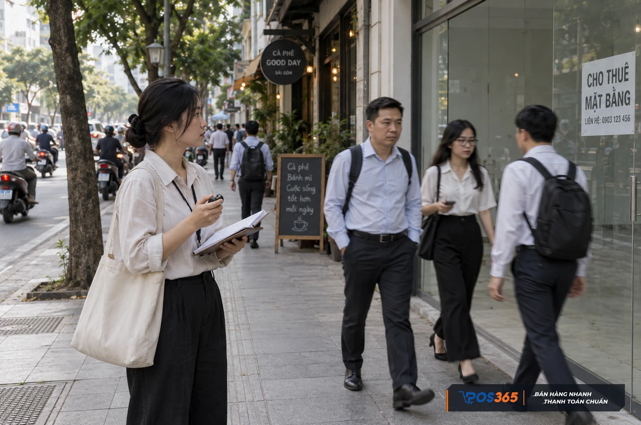 Khảo sát lưu lượng khách trước khi thuê mặt bằng