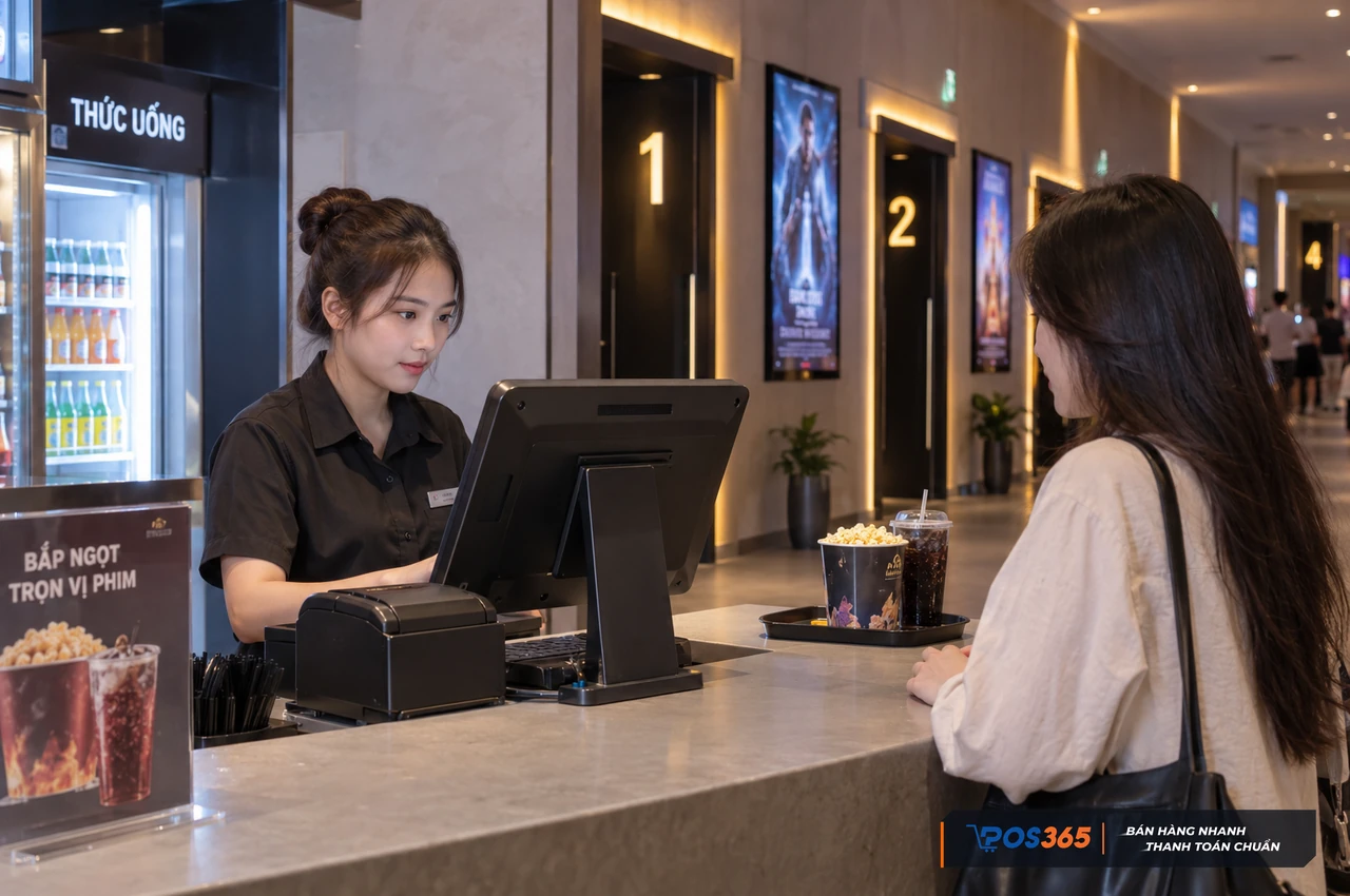 Lễ tân quản lý giờ phòng và đồ uống tại quầy