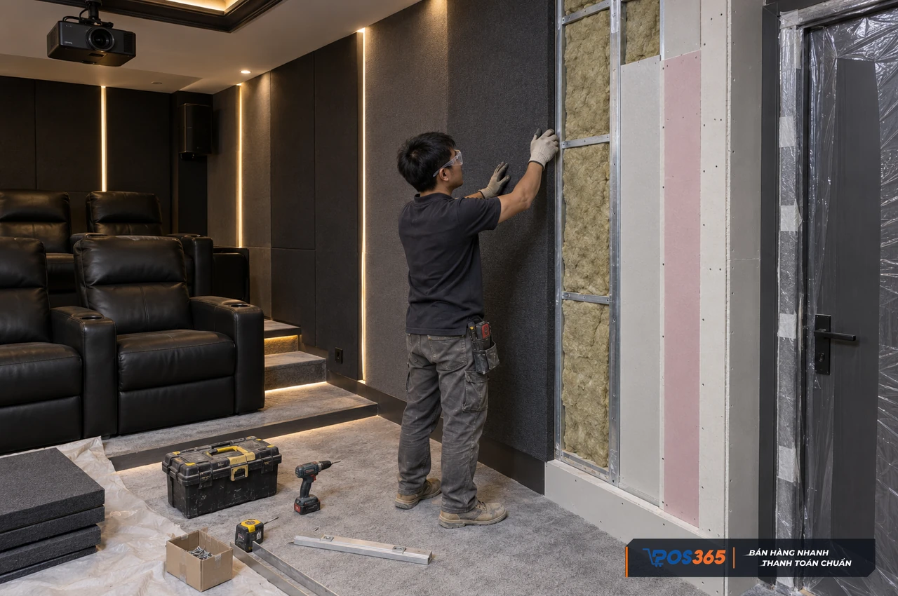 Thi công cách âm và tiêu âm cho phòng chiếu