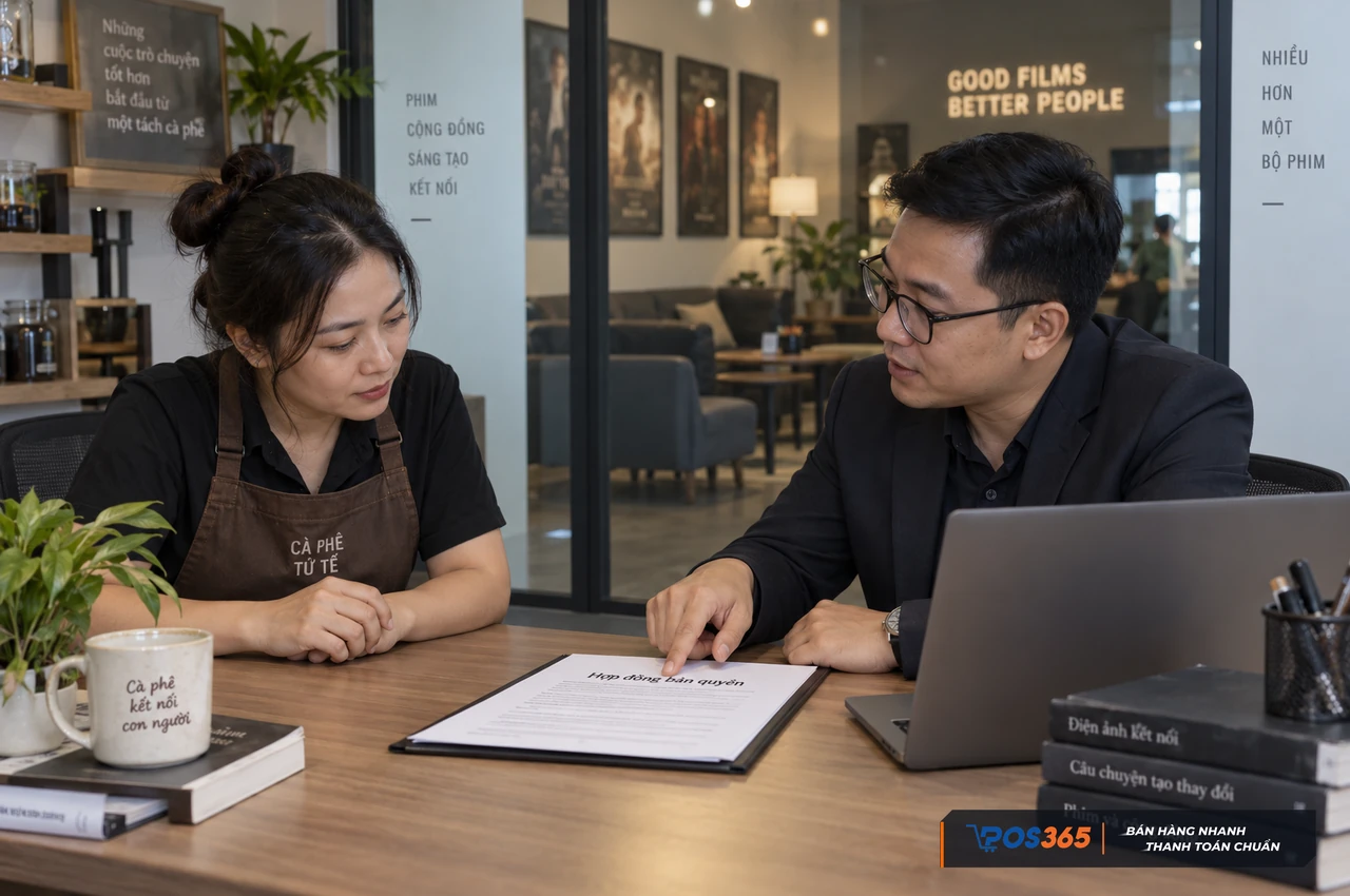 Trao đổi hợp đồng bản quyền chiếu phim thương mại
