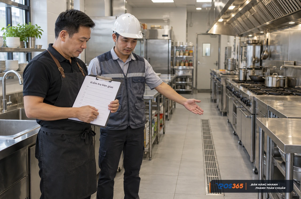 Nghiệm thu mặt bằng bếp trước khi vận hành
