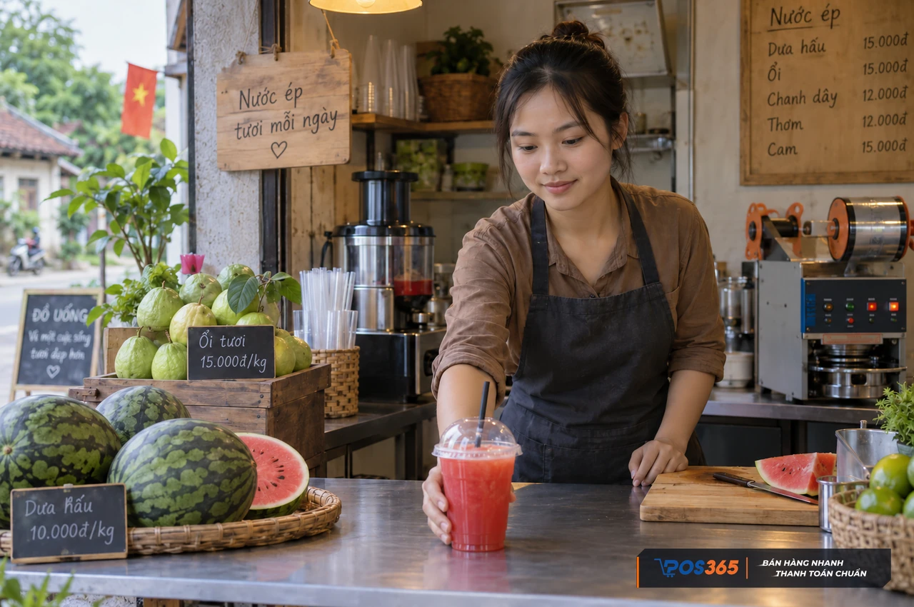 Mở tiệm trà sữa và nước ép mang đi ở nông thôn