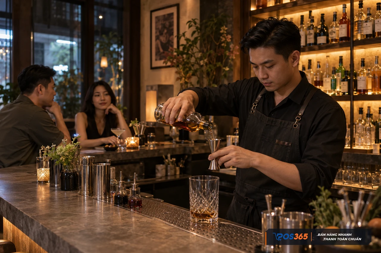 Quán Bar tập trung vào trải nghiệm pha chế tại quầy