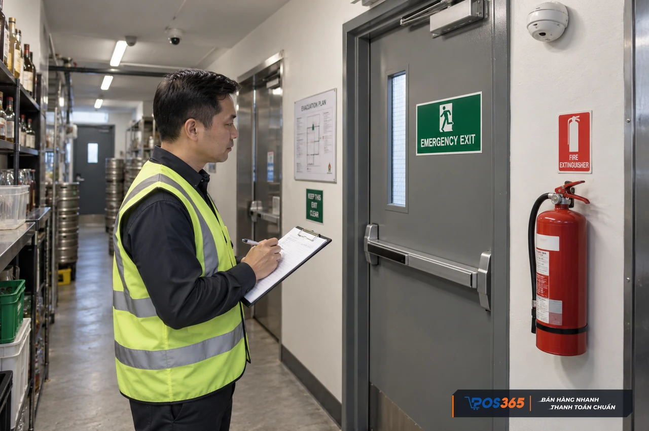 Kiểm tra hệ thống phòng cháy chữa cháy quán bar